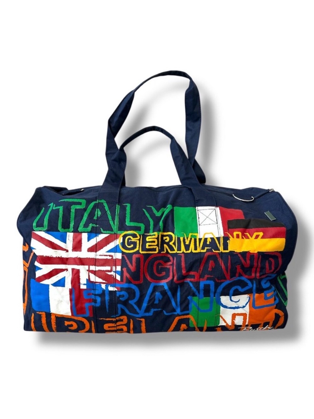 Vtg Busch Gardens Theme Park Blue Travel Around the World Themed Duffel Bag NWT
